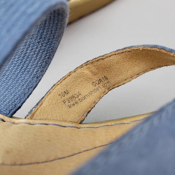 Born Nevis Thong Comfort Sandals Full Grain Blue Leather Slide Women’s Size 10 - Picture 8 of 11